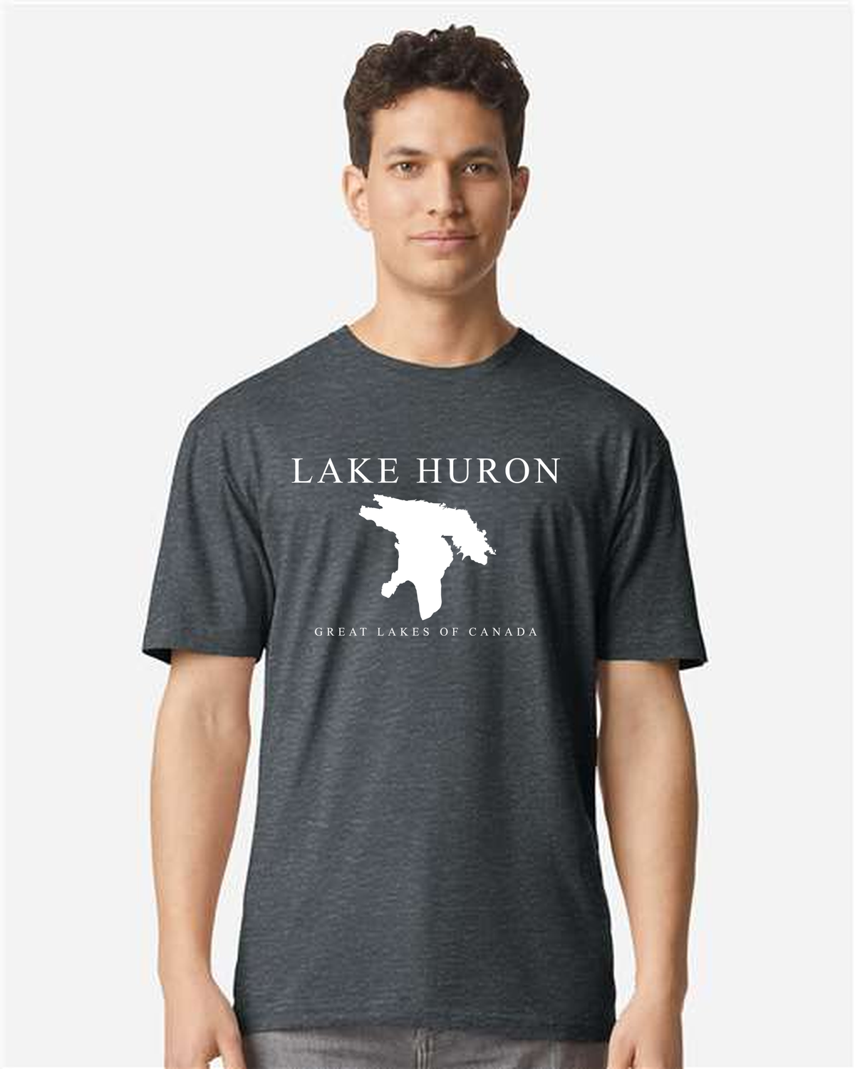 Lake Huron - Engraved Copperplate T-Shirt, Dark Heather