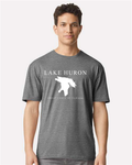 Lake Huron - Engraved Copperplate T-Shirt, Graphite Heather