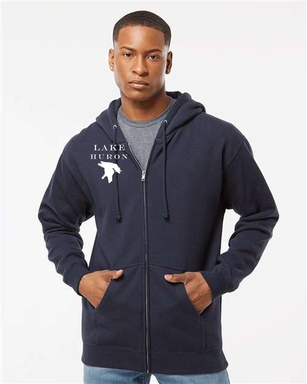 Lake Huron - Engravers Label Hoodie, Navy