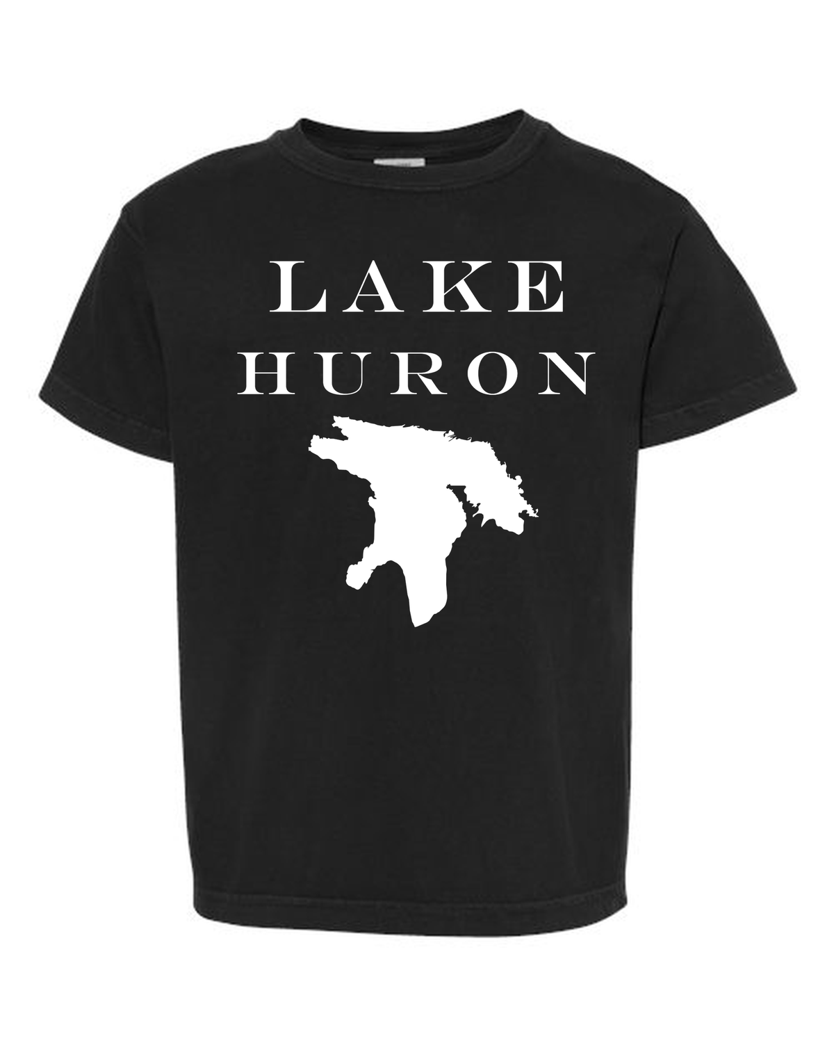 Lake Huron - Engravers Label T-Shirt, Black