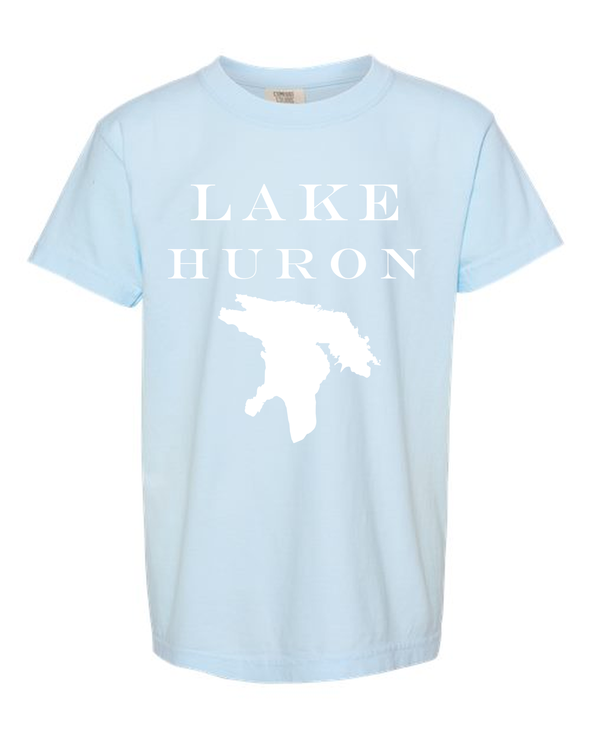 Lake Huron - Engravers Label T-Shirt, Chambray