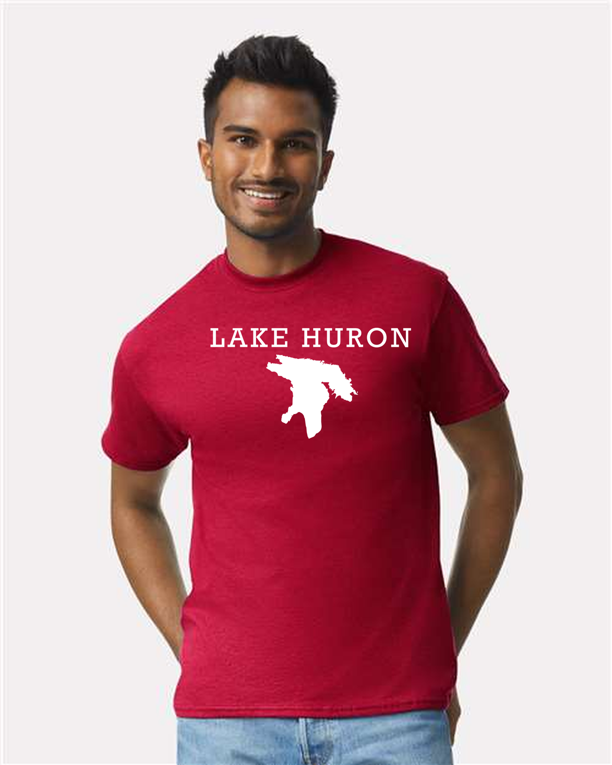Lake Huron - Rockwell Broad T-Shirt, Cherry Red