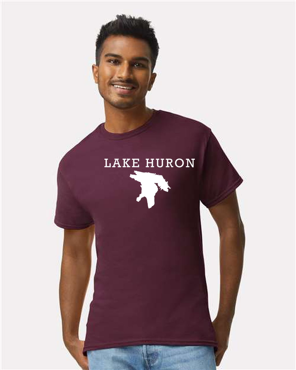 Lake Huron - Rockwell Broad T-Shirt, Maroon