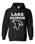 Lake Huron - Stacked Block Hoodie, Black