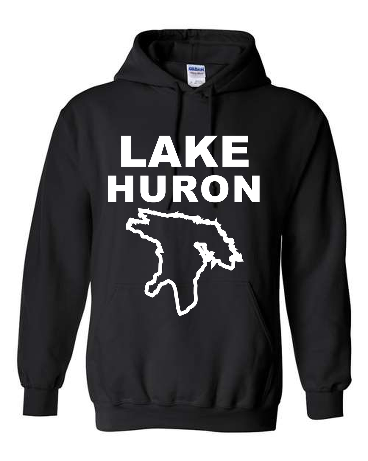 Lake Huron - Stacked Block Hoodie, Black