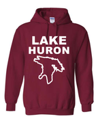 Lake Huron - Stacked Block Hoodie, Cardinal Red