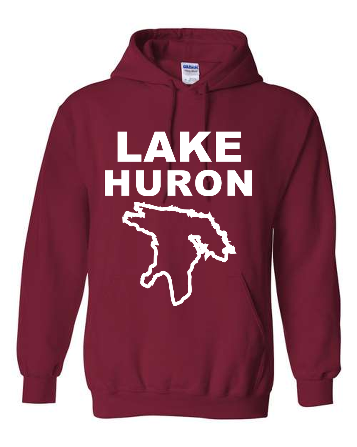 Lake Huron - Stacked Block Hoodie, Cardinal Red