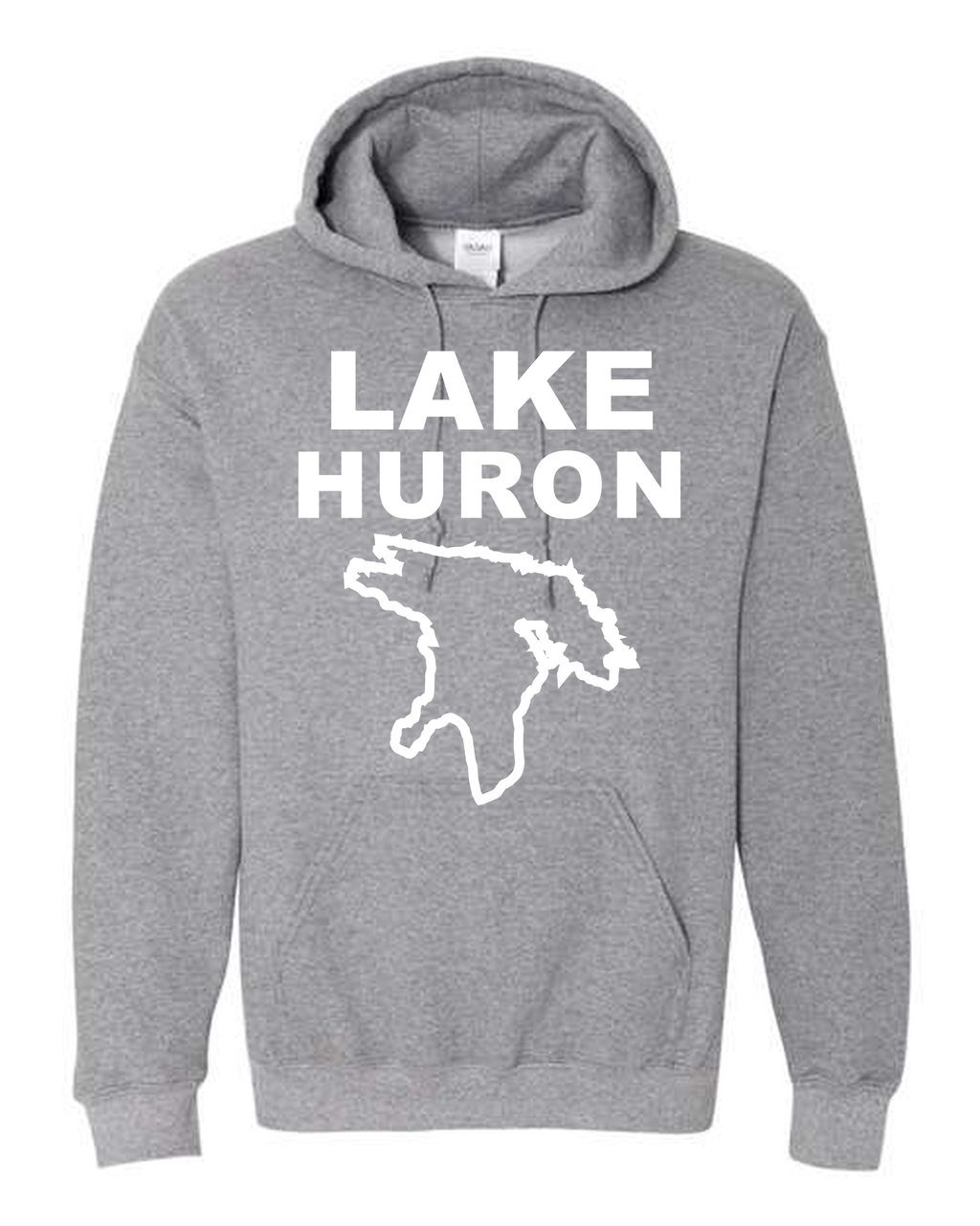 Lake Huron - Stacked Block Hoodie, Graphite Heather