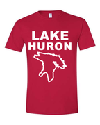 Lake Huron - Stacked Block T-Shirt, Cherry Red