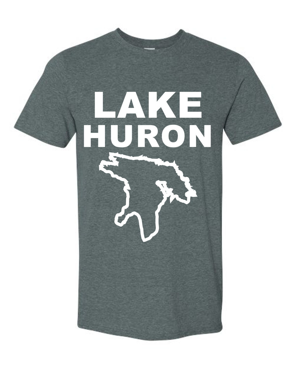 Lake Huron - Stacked Block T-Shirt, Dark Heather