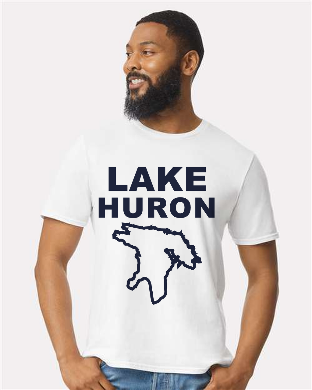 Lake Huron - Stacked Block T-Shirt, White