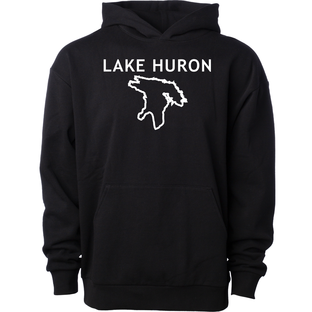 Lake Huron - Trebuchet Outline Hoodie, Black