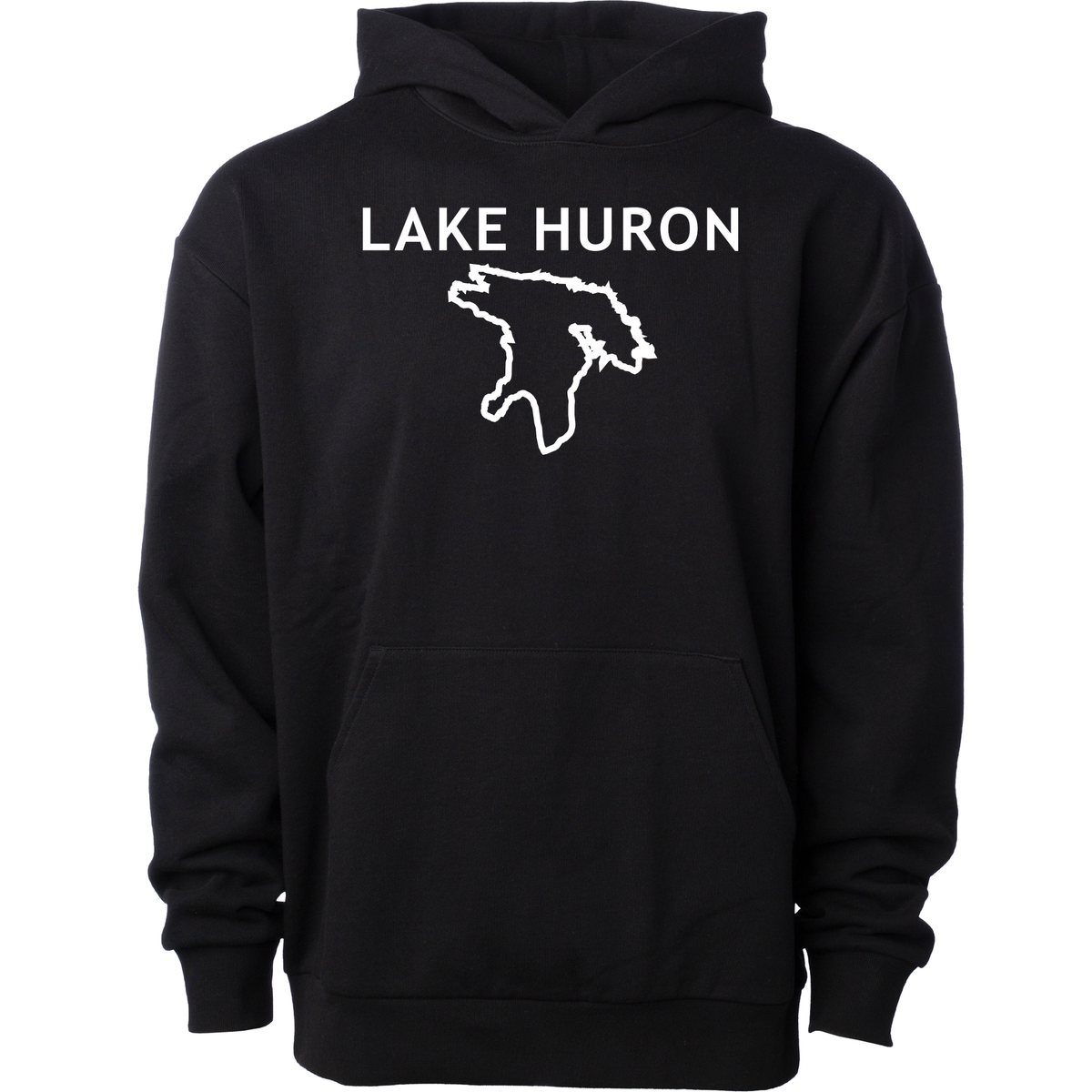 Lake Huron - Trebuchet Outline Hoodie, Black
