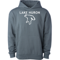 Lake Huron - Trebuchet Outline Hoodie, Blue Magic