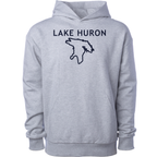 Lake Huron - Trebuchet Outline Hoodie, Grey Heather