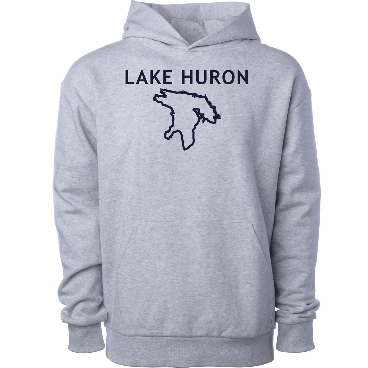 Lake Huron - Trebuchet Outline Hoodie, Grey Heather