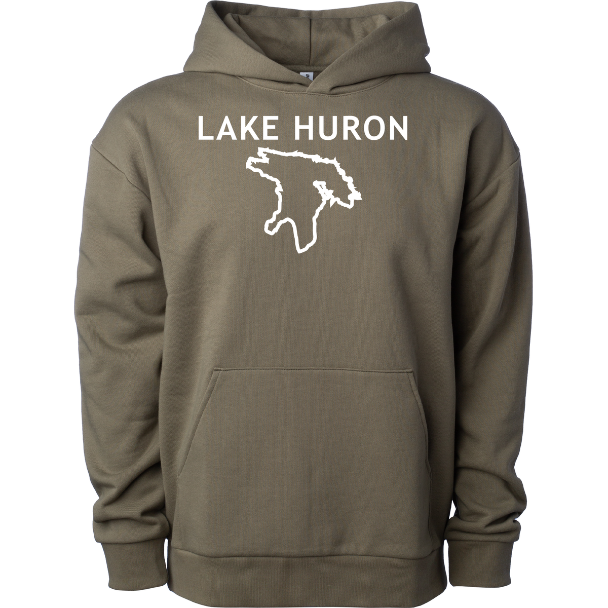 Lake Huron - Trebuchet Outline Hoodie, Olive