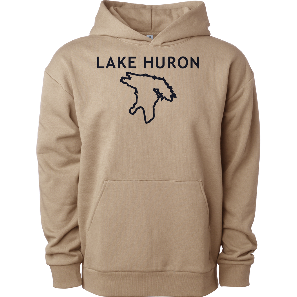 Lake Huron - Trebuchet Outline Hoodie, Sandstone
