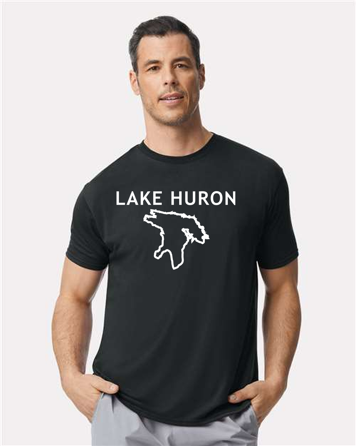 Lake Huron - Trebuchet Outline T-Shirt, Black