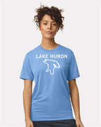 Lake Huron - Trebuchet Outline T-Shirt, Carolina Blue