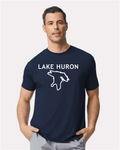 Lake Huron - Trebuchet Outline T-Shirt, Navy
