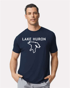 Lake Huron - Trebuchet Outline T-Shirt, Navy