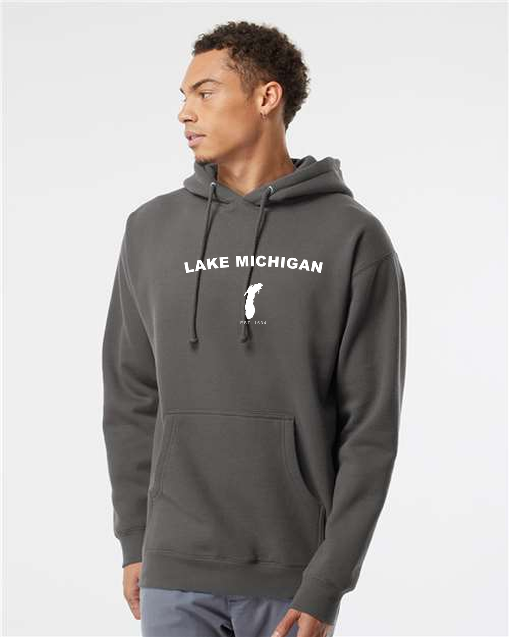 Lake Michigan - Arc Classic Hoodie, Charcoal