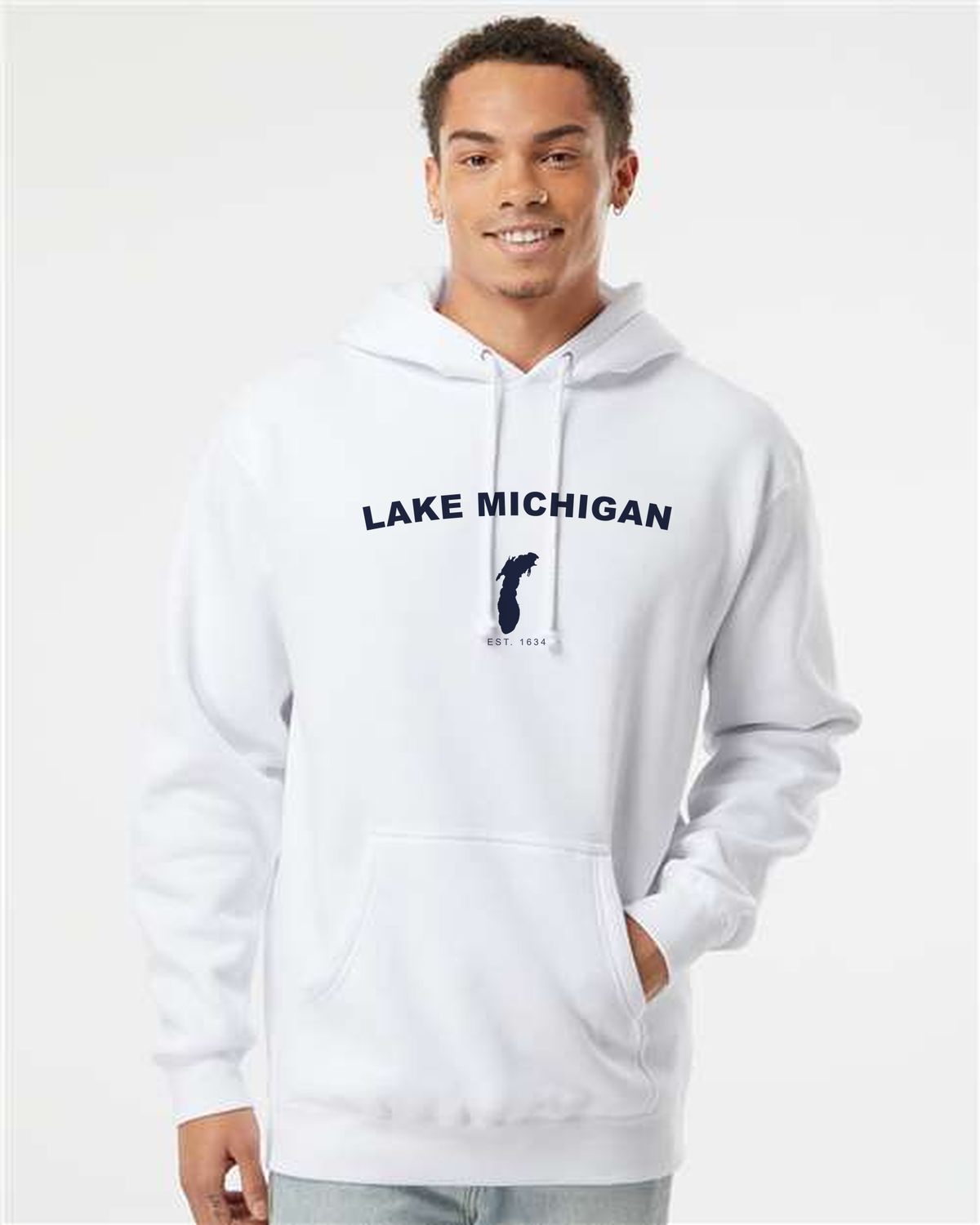 Lake Michigan - Arc Classic Hoodie, White