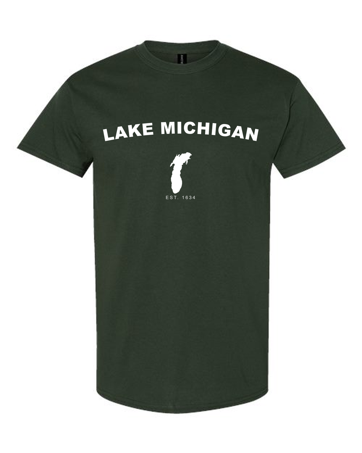 Lake Michigan - Arc Classic T-Shirt, Forest Green