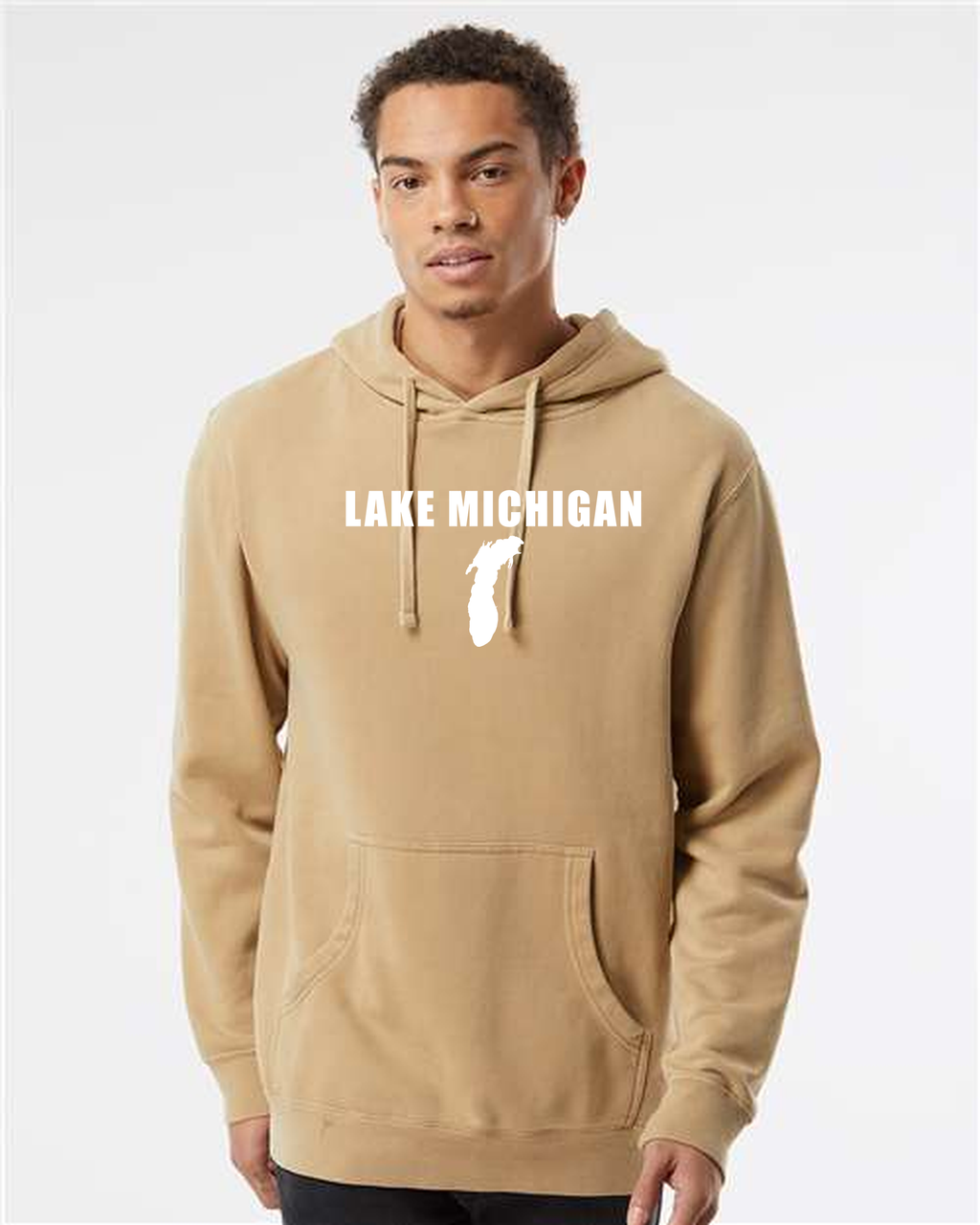 Lake Michigan - Condensed Tall Hoodie, Pigment Sandstone
