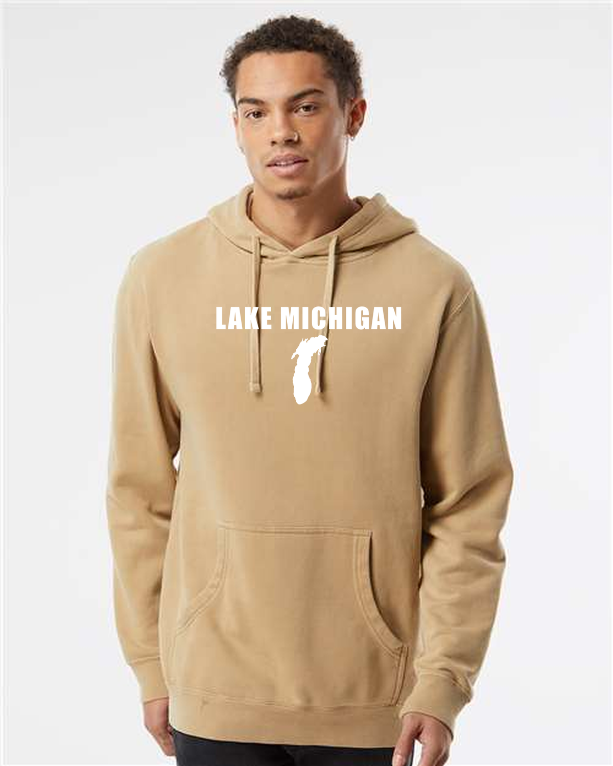 Lake Michigan - Condensed Tall Hoodie, Pigment Sandstone