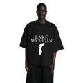 Lake Michigan - Condensed Tall T-Shirt, Black