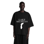 Lake Michigan - Condensed Tall T-Shirt, Black