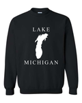 Lake Michigan - Copperplate Sandwich Hoodie, Black