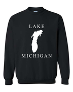 Lake Michigan - Copperplate Sandwich Hoodie, Black