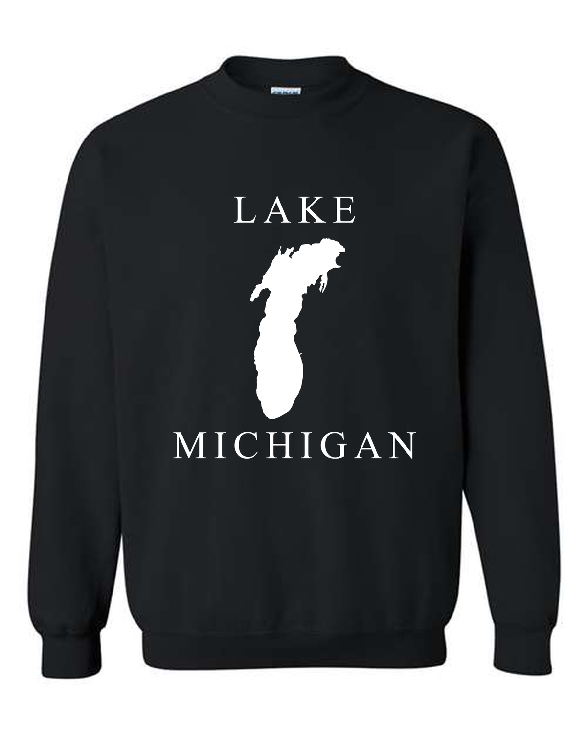 Lake Michigan - Copperplate Sandwich Hoodie, Black