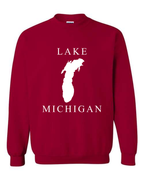 Lake Michigan - Copperplate Sandwich Hoodie, Cardinal Red