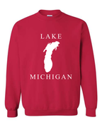 Lake Michigan - Copperplate Sandwich Hoodie, Cherry Red