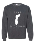 Lake Michigan - Copperplate Sandwich Hoodie, Dark Heather