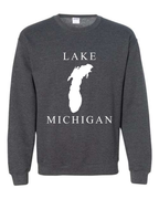 Lake Michigan - Copperplate Sandwich Hoodie, Dark Heather