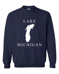 Lake Michigan - Copperplate Sandwich Hoodie, Navy