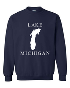 Lake Michigan - Copperplate Sandwich Hoodie, Navy