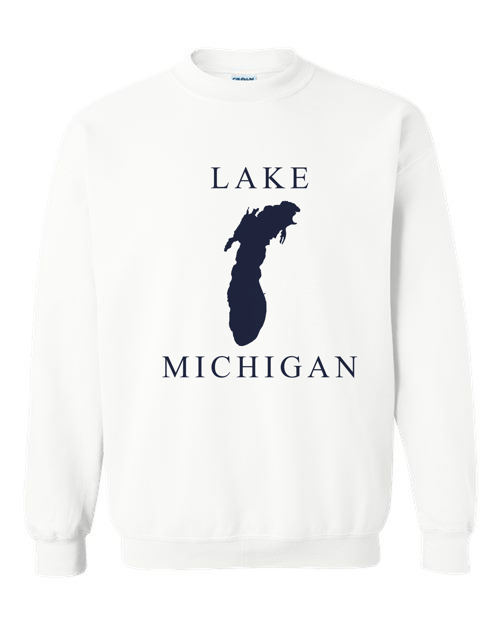 Lake Michigan - Copperplate Sandwich Hoodie, White