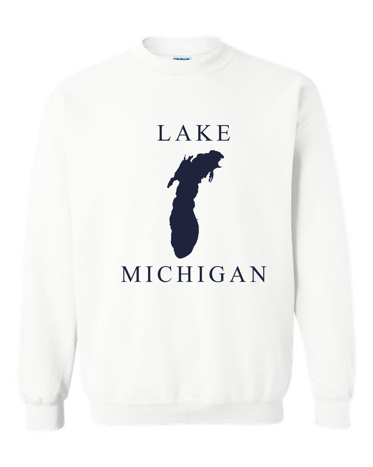 Lake Michigan - Copperplate Sandwich Hoodie, White