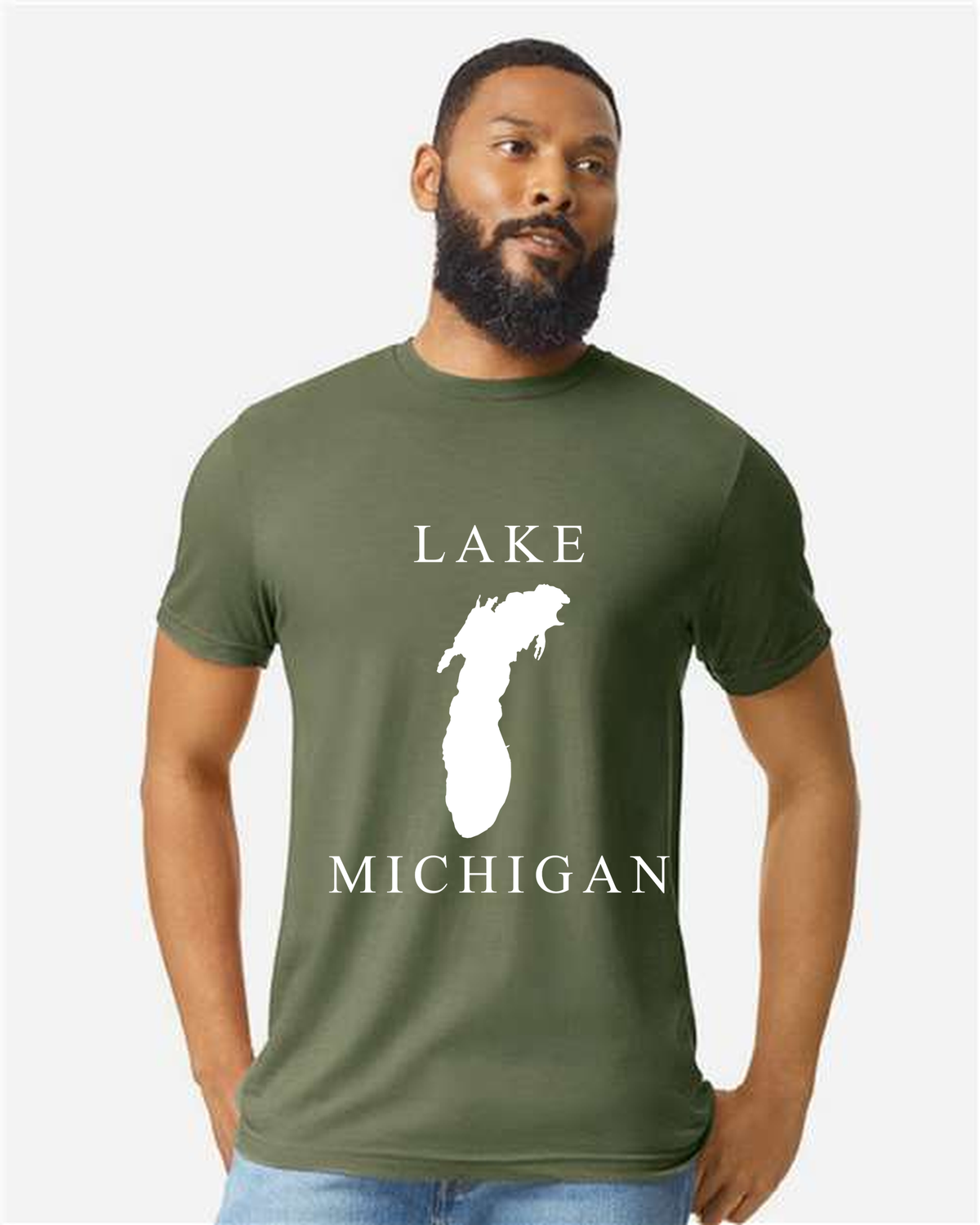 Lake Michigan - Copperplate Sandwich T-Shirt, Cactus