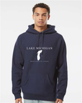 Lake Michigan - Engraved Copperplate Hoodie, Classic Navy
