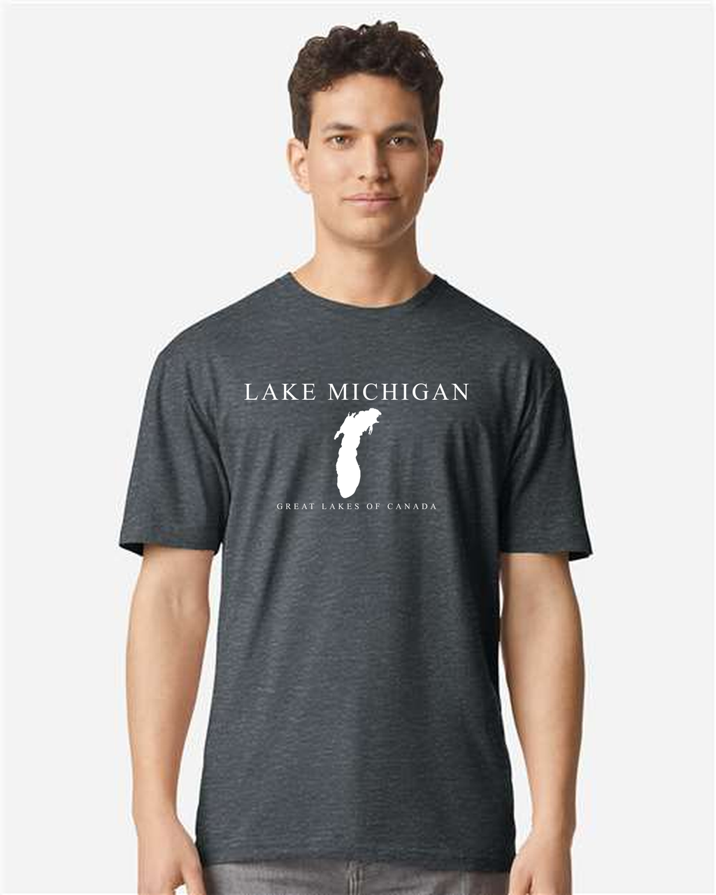 Lake Michigan - Engraved Copperplate T-Shirt, Dark Heather