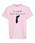 Lake Michigan - Engravers Label T-Shirt, Blossom