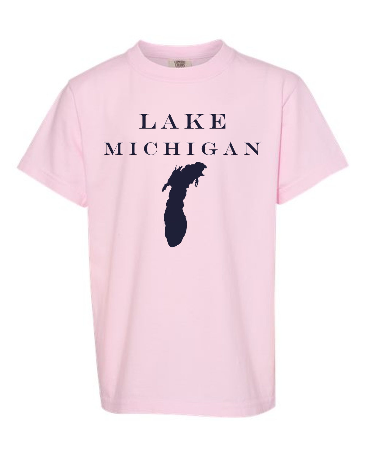 Lake Michigan - Engravers Label T-Shirt, Blossom