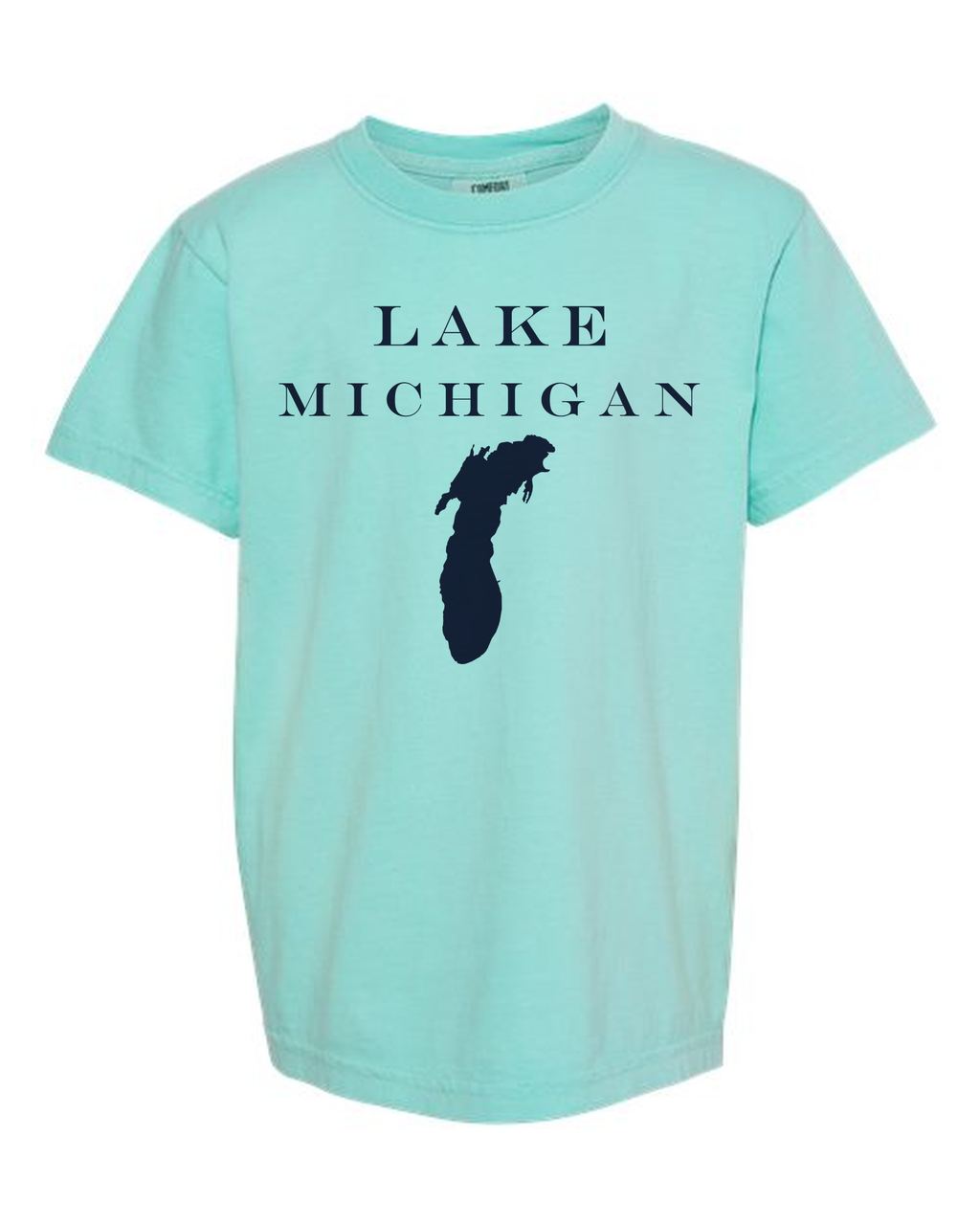Lake Michigan - Engravers Label T-Shirt, Chalky Mint